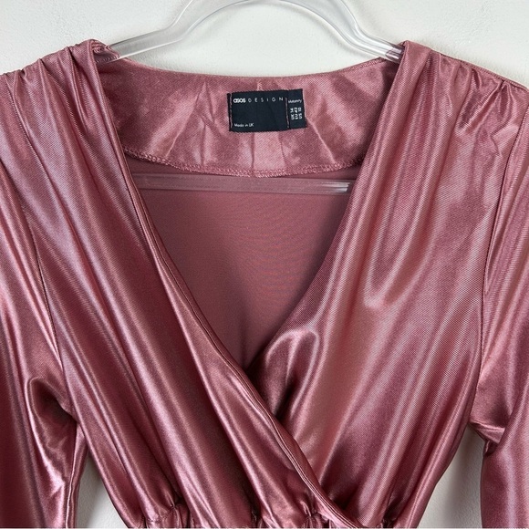 ASOS Design Maternity Stretch Satin wrap midi dress size: 10 - Picture 7 of 15